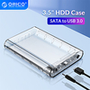 ORICO 3.5 Inch Transparent HDD Enclosure Case USB 3.0 5Gbps SATA3.0 Support UASP 8TB Drives For Notebook Desktop PC miniinthebox