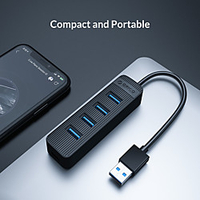 ORICO 4 Port USB 3.0 HUB With Type-C Power Supply Port For PC Laptop Accessories ABS USB Splitter USB 3.0 OTG Adapter