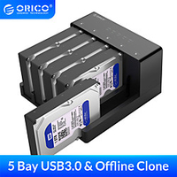 ORICO 5-Bay USB3.0 to SATA Hard Drive Docking Station With Offline Clone For 2.5/3.5 Inch HDD/SSD HDD Clone Docking Station miniinthebox