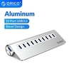 ORICO Aluminum Bevel Design Multi 10 Ports USB 3.0 HUB High Speed Splitter With 12V Power Adapter ForMacbook Computer Accessories miniinthebox