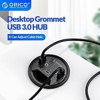 ORICO Desktop Grommet USB3.0 HUB Type C High Speed Splitter Card Reader Headphone Mircophone Adapter For Computer Accessories miniinthebox