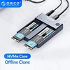 ORICO Dual Bay M.2 NVME SSD Enclosure Offline Clone USB C 3.1 Gen2 10Gbps For M Key M/B Key NVME PCIe SSD Hard Drive Reader miniinthebox