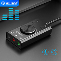 ORICO External USB Sound Card Stereo Mic Speaker Headset Audio Jack Audio 3.5mm Cable Adapter Mute Switch Volume Adjustment Free Drive miniinthebox