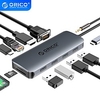 ORICO High Speed LED Indicator USB 3.0 USB C to VGA USB 3.0 USB 3.1 RJ45 3.5mm Audio SD Card TF Card HDMI PD 3.0 USB Hub 11 Ports For Windows,  PC,  Laptop miniinthebox