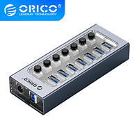 ORICO Industrial USB 3.0 HUB 7/10/13/16 Aluminum Transparent USB HUB 5Gbps transmission rate With ON/OFF Switch miniinthebox