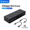ORICO LSDT 20Gbps M.2 NVME SSD Case USB3.2 with Built-in Cooling Fan Type-C M2 NVME SSD Enclosure For M.2 NVME 2230 2242 2260 2280 SSD miniinthebox