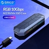 ORICO RGB M2 SSD Case NVME Enclosure M.2 to USB Type C 3.1 Gen2 10Gbps SSD Box Cool Game Style M.2 SSD Case miniinthebox