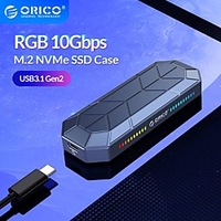 ORICO RGB M2 SSD Case NVME Enclosure M.2 to USB Type C 3.1 Gen2 10Gbps SSD Box Cool Game Style M.2 SSD Case miniinthebox