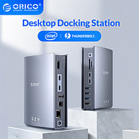 ORICO Thunderbolt 3 40Gbps Type C Docking Station Desktop USB C 4K HDMI-compatible 3.0 HUB RJ45 3.5mm PD60 SD With Power Adapter miniinthebox