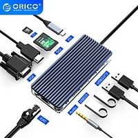 ORICO USB C HUB Type C to 4USB3.0 RJ45 3.5mm Audio SD Card TF Card HDMI PD 3.0 USB Hub 11 Ports For Windows PC Laptop miniinthebox