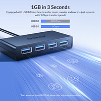 ORICO-USB Splitter 4 Port USB HUB 3.0 Micro USB Power Port Multi High Speed OTG Adapter For Computer Laptop Accessories 30cm