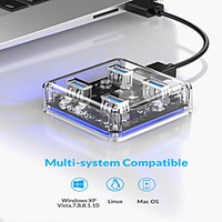 ORICO Usb3.0 Splitter High Speed Transparent Hub Laptop Expansion Converter 0.3M
