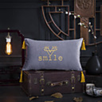 Original Creation Design Chinese Style Gold Line Embroidery Pillow Case Cover Lumbar pillow Living Room Bedroom Sofa Cushion Cover