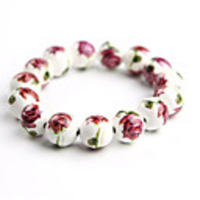 Original Hand-woven and High Quality Ceramics Bracelet(Rose,  Christmas Gifts)