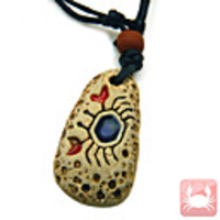 Original Hand-woven and High Quality Painted Pottery Cancer Pendant