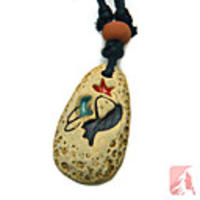 Original Hand-woven and High Quality Painted Pottery Virgo Pendant