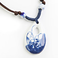 Original Hand-woven Necklaces and Chinese Style High Quality Ceramic Pendants