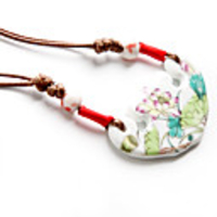 Original Hand-woven Necklaces and Chinese style High Quality Ceramic Pendants