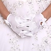 Orlon Wrist Length Glove Flower Girl Gloves With Faux Pearl / Ruffles