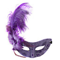 Ostrich Feathers Masquerade Mask Random Ship With Pink And Purple