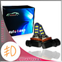 OTOLAMAPRA 1 Pair Car LED Fog Light Bulb H11 12W 6000K White Color Super Slim PCB Double Sides Lightness LED Foglight H8 for Universal Car Models