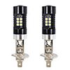 OTOLAMPARA 1 Pair Car LED Bulb H1 21W 360 Degrees Lightness 100% Aluminium Heat Dissipation All in One Design Plug and Play Spot Pattern Lighting Beam LED Headlight H1 Bulb White Color
