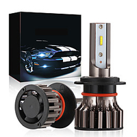 OTOLAMPARA 100W H7 LED Headlight CSP 6000K LED H7 Plug and Play Installation IP68 Waterproof Fan Design LED Headlight H7 2pcs miniinthebox