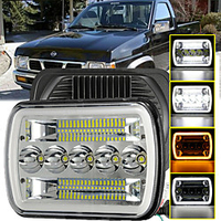 OTOLAMPARA 150W 7 Inches Tri-row LED Truck Headlight Angel Eye DRL Function Dual Colors Turn Signal Car Headlight for Jeep/ Dodge/ Chevrolet 1pcs miniinthebox