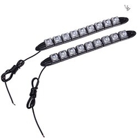 OTOLAMPARA 2 Pack LED Car Day Light Driving Front Fog Bar Flexible External Daytime Running Light Bulb 6-12 LED Chips Auto Accessories DRL White miniinthebox