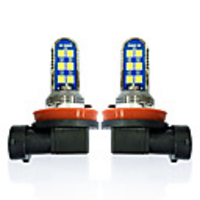OTOLAMPARA 2 Units Car LED Fog Lamp H11 H9 12W Third Generation Light Source Orange Color Double Sides LED Fog Lamp Bulb H8 Plug and Play Installation
