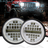 OTOLAMPARA New Arrival 230W 7 Rows LED Headlight H4 Double Colors Ring Angle Eye 4 in 1 Function Wrangler LED Headlight 2pcs miniinthebox