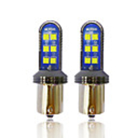 OTOLMPARA 2PCS Car LED Signal Light 1156 3030 12SMD Aluminium Heat Dissipation Two Sides Lightness LED Turn Signal 1156Y Amber Color Lightness