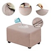 Ottoman Cover Suede Slipcovers Rectangle Footrest Sofa Slipcovers Footstool Protector Covers Stretch Fabric Storage Ottoman Covers High Spandex Suede Slipcover WaterProof