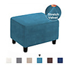 Ottoman Cover Velvet Slipcovers Rectangle Gray Footrest Sofa Slipcovers Footstool Protector Covers Stretch Fabric Storage Ottoman Covers High Spandex Velvet Slipcover Machine Washable