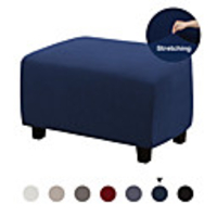 Ottoman Slipcovers Rectangle Gray Footrest Sofa Slipcovers Footstool Protector Covers Stretch Fabric Storage Ottoman Covers,  High Spandex Slipcover Machine Washable,  Ottoman L Size and XL Size