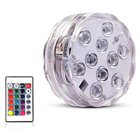 Outdoor 10 Led Remote Controlled RGB Submersible Light Underwater Light for Swimming Pool Vase Bowl Garden Party Decoration Battery Operated miniinthebox