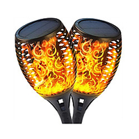 Outdoor Solar Garden Lights 2pcs 96 LEDs Solar Lights Garden Flickering Flame Torch Path Light Dancing Flame Lighting Dusk to Dawn Torches Waterproof Lamp miniinthebox