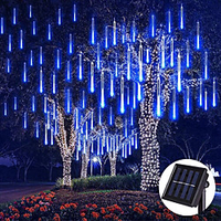 Outdoor Solar LED Meteor Shower Rain Lights Holiday String Lights Waterproof Garden Light 8 Tubes 144 Leds For Garden Tree Colorful Decoration Landscape Lighting miniinthebox