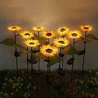 Outdoor Solar Light 2pcs Sunflower Style Solar Light LED Lawn for Outdoor Garden Courtyard Outdoor Garden Powerful Sunflower Solar Lamps Night Light miniinthebox