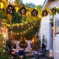 Outdoor Solar Power LED Flame String Lantern Lights 5M Outdoor IP65 Waterproof Flickering Flame Hanging Solar Lantern Lamp with 8 Balls for Patio Garden Yard Patio Decoration Lighting miniinthebox