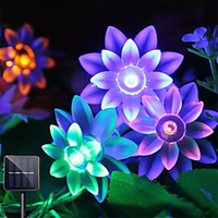 Outdoor Solar String Light Solar Outdoor Waterproof LED String Lights 7m-50LEDs 6.5m-30LEDs Lotus Warm White Colorful Fairy Light Christmas Wedding Garden Holiday Decoration Light Garden Light miniinthebox