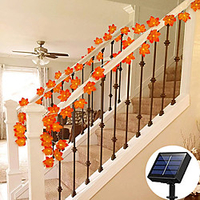 Outdoor Solar String Lights Outdoor Waterproof IP65 Maple Leaf Fairy LED String Lights 7m 50LEDs 6.5m 30LEDs 5m 20LEDs Christmas Birthday Party Garden Patio Yard Home Thanksgiving Day Decoration Lamp miniinthebox