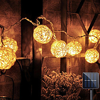 Outdoor Solar String Lights Sepak Takraw LED Fairy Lights 6.5M-30LEDs 5M-20LEDs Waterproof IP65 String Lights Christmas Wedding Party Garden Balcony Outdoor Decoration miniinthebox