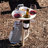 Outdoor Wine Table,  Folding Wine Table Stake,  Outdoor Wine Picnic Table,  Portable Wine Glasses Bottle Holder,  Snack and Cheese Holder Tray for Backyard Camping,  Beach,  Wood Wine Rack miniinthebox