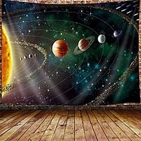 outer space planets tapestry for men,  universe galaxy tapestry wall hanging for bedroom,  trippy tapestry beach blanket college dorm home decor (71 w x 60 h) miniinthebox