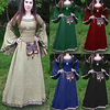 Outlander Classic Timeless Medieval Prom Dress Female Polyester / Cotton Blend Costume Large size Blue / Light Brown Vintage Cosplay Ankle Length miniinthebox