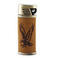 Oval Butane Lighter with Grinding Wheel,  Yellow