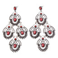 Oval Clipped Corner Turriform Silver Plated Earrings