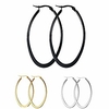 oval hoop earrings for women stainless steel black silver gold plated lightweight jewelry us1281bgs