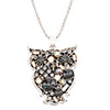 Owl Diamond Inlaid Necklace